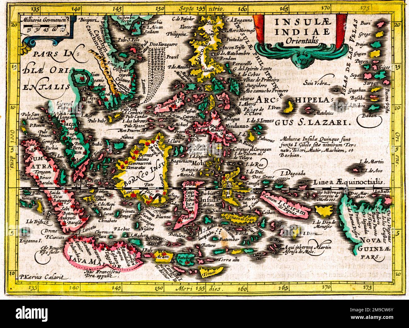 17th century Map, Island of the East Indies, South East Asia Stock Photo