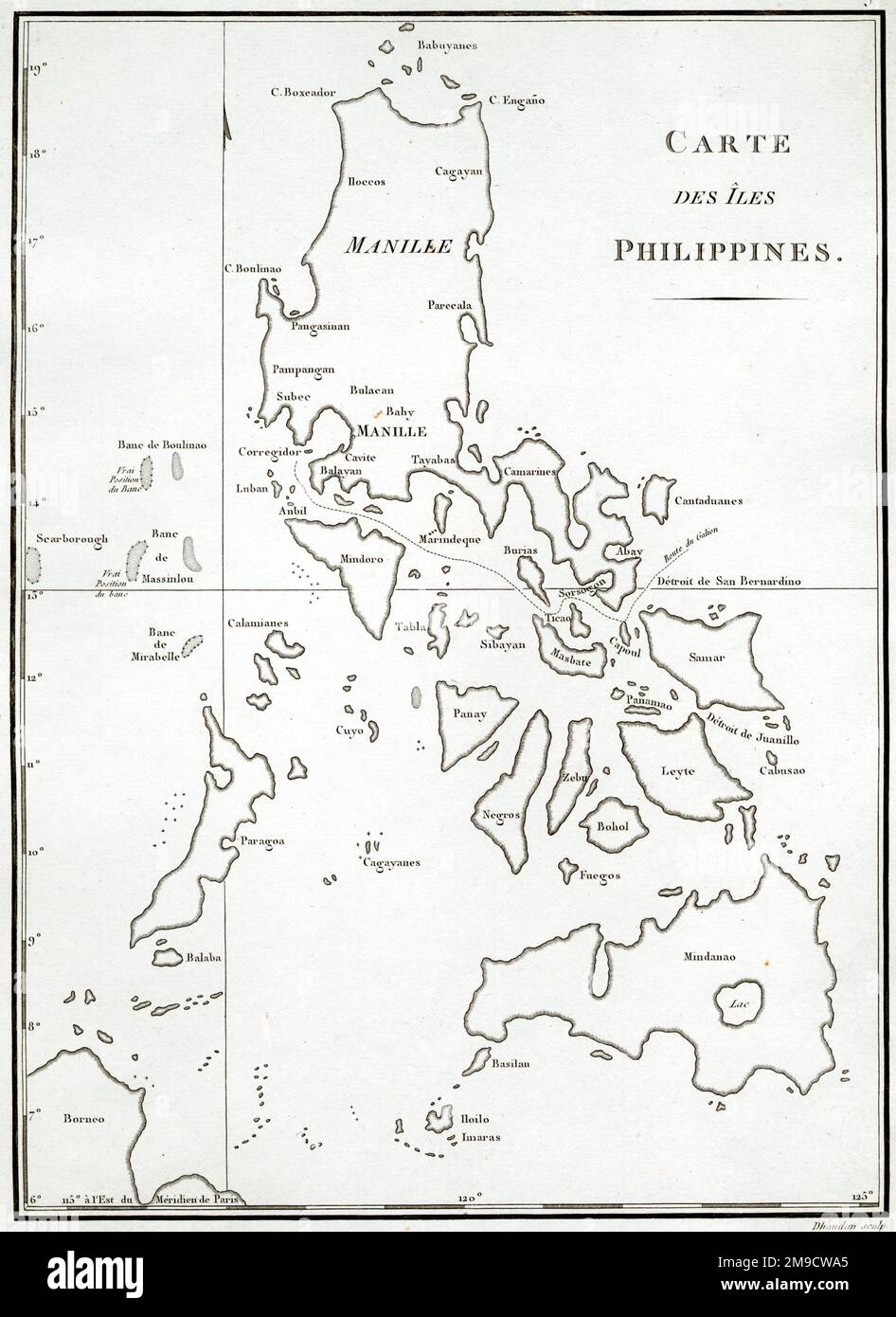 19th century Map of the Philippines Stock Photo