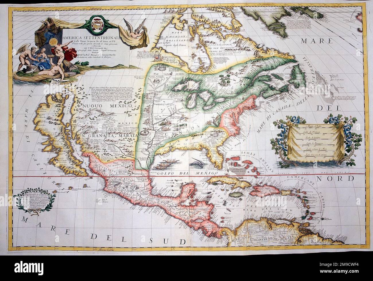 North america map 17th hi res stock - 17th Century Map Of North America America Settentrionale 2M9CWF4
