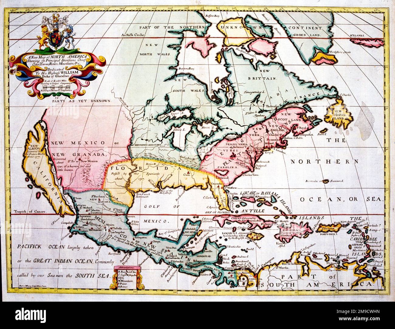 18th century Map of North America Stock Photo