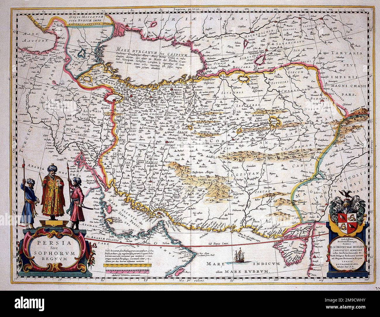 17th century Map of Persia (Iran) - Persia sive Sophorum regnum Stock Photo