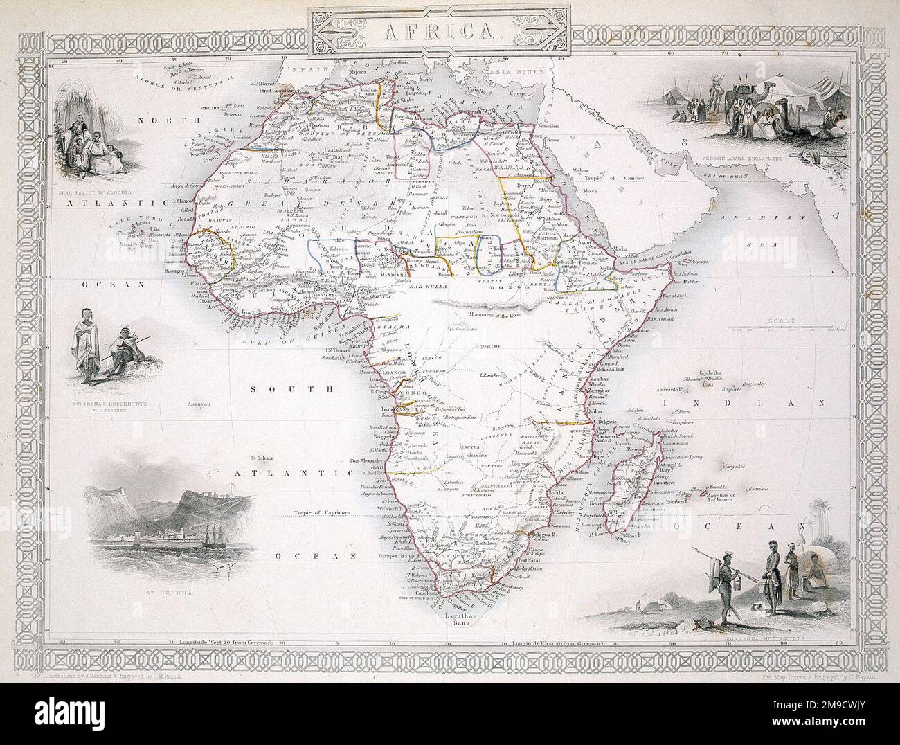 19th century Map of Africa Stock Photo