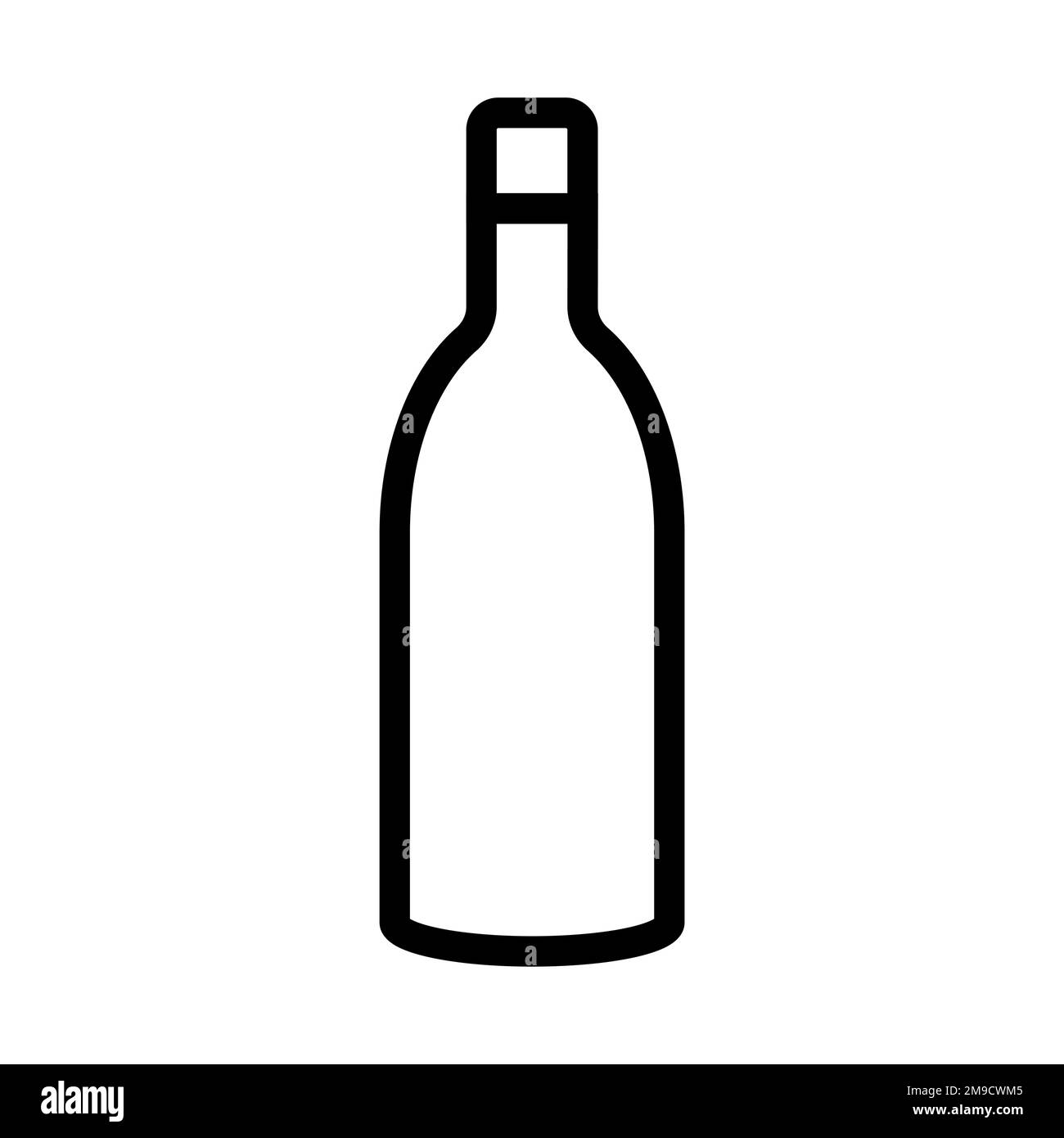 Bottle line icon isolated on white background. Black flat thin icon on ...