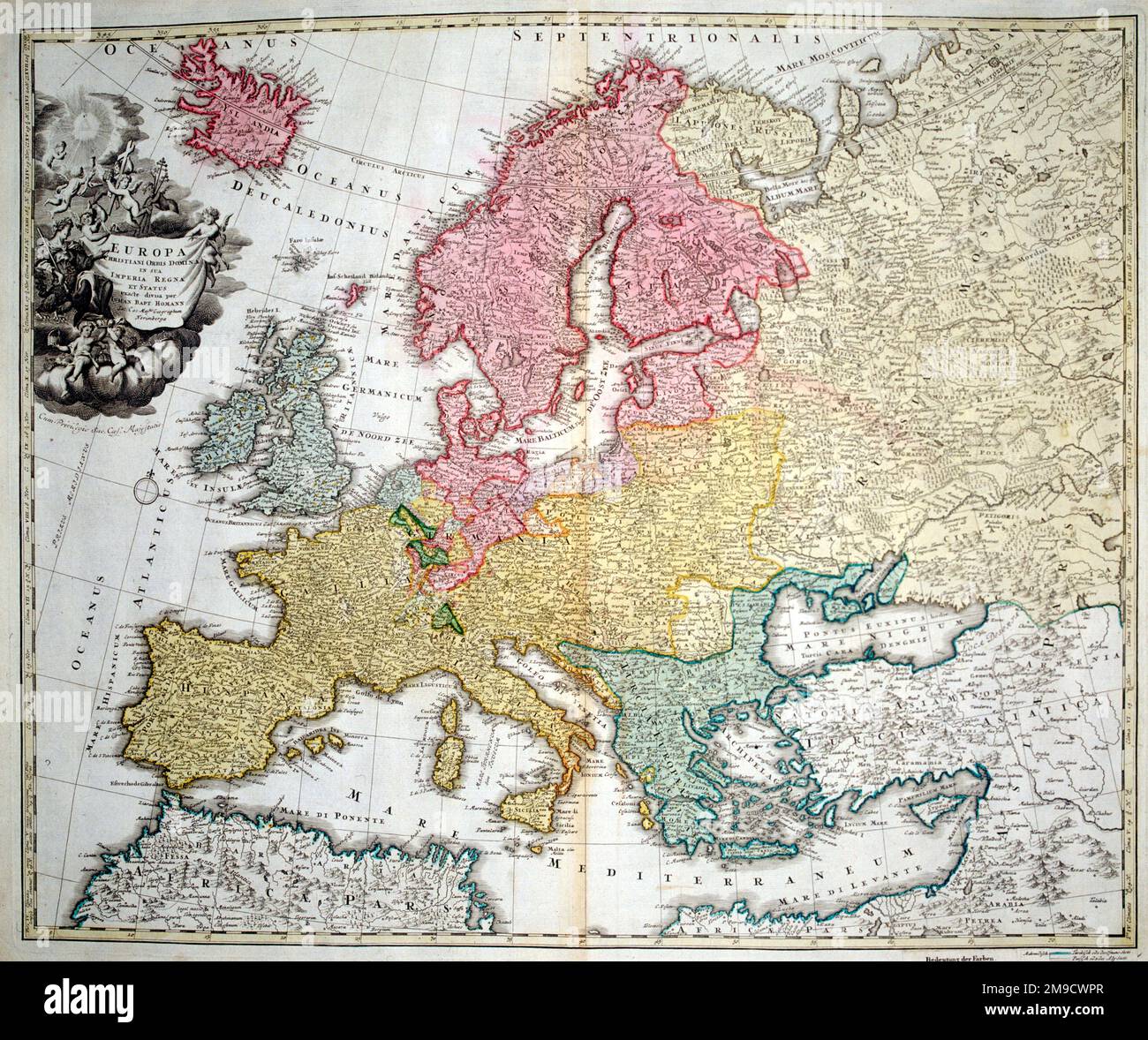 18th century Map of Europe Stock Photo