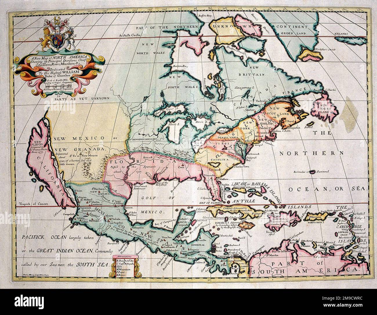 18th century Map of North America Stock Photo