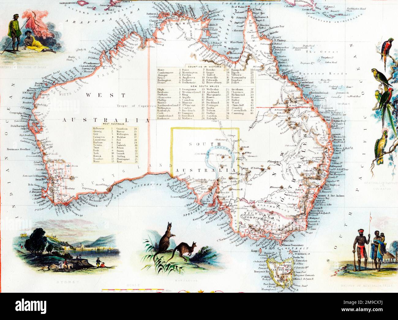 19th century Map of Australia Stock Photo