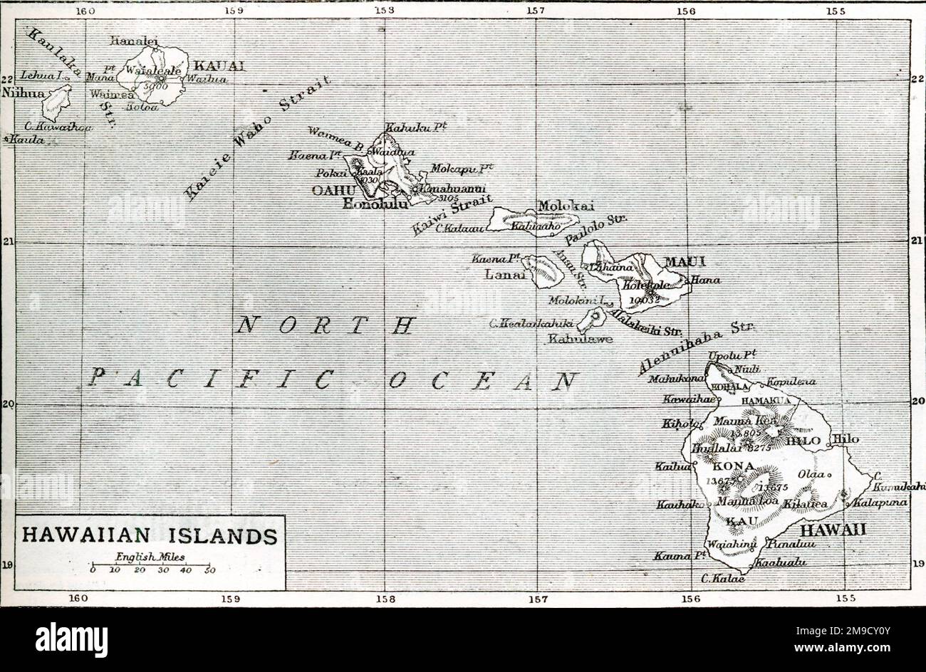 Hawaii islands map hi-res stock photography and images - Alamy