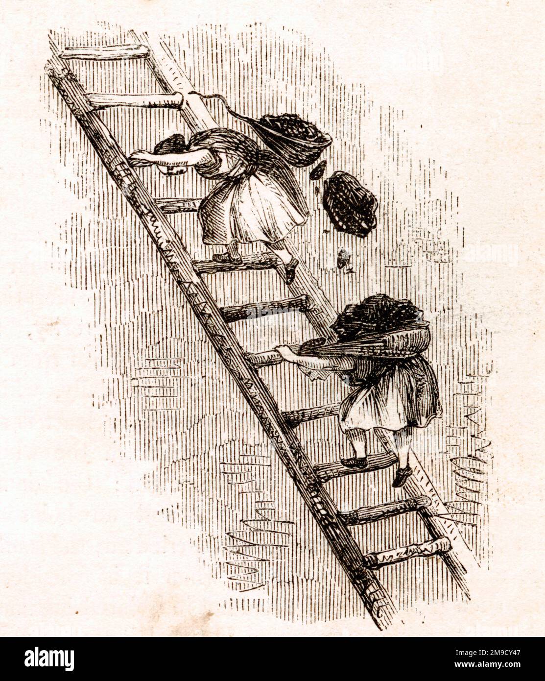 Women Coal Bearing In The E Scotland Mines Stock Photo