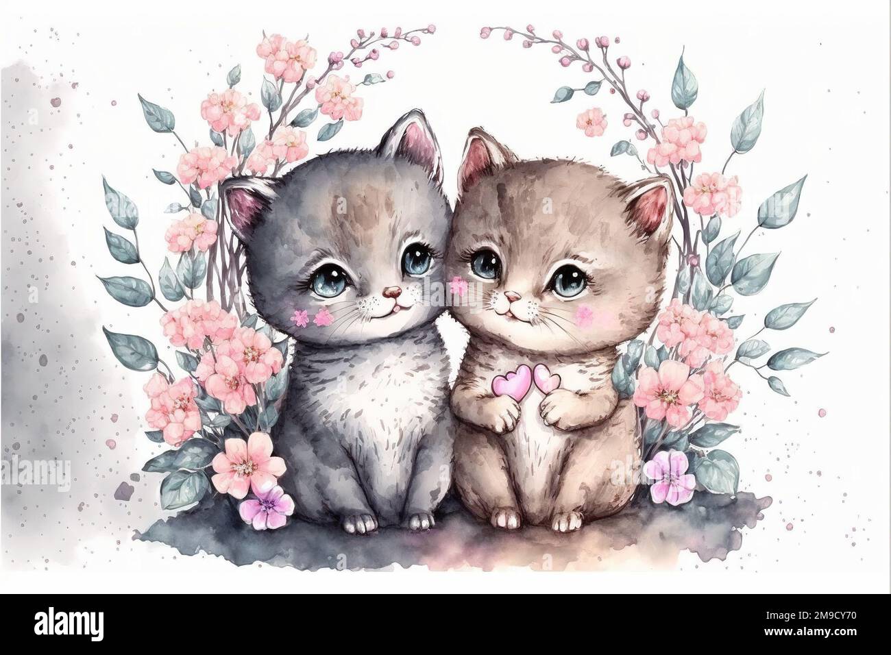 Cute little kitten in love on romantic Valentine's day hand drawn cartoon style. Generative AI Generative AI Stock Photo - Alamy Cute little kitten in love on romantic Valentine's day hand drawn cartoon style. Generative AI Generative AI Stock Photo - Alamy