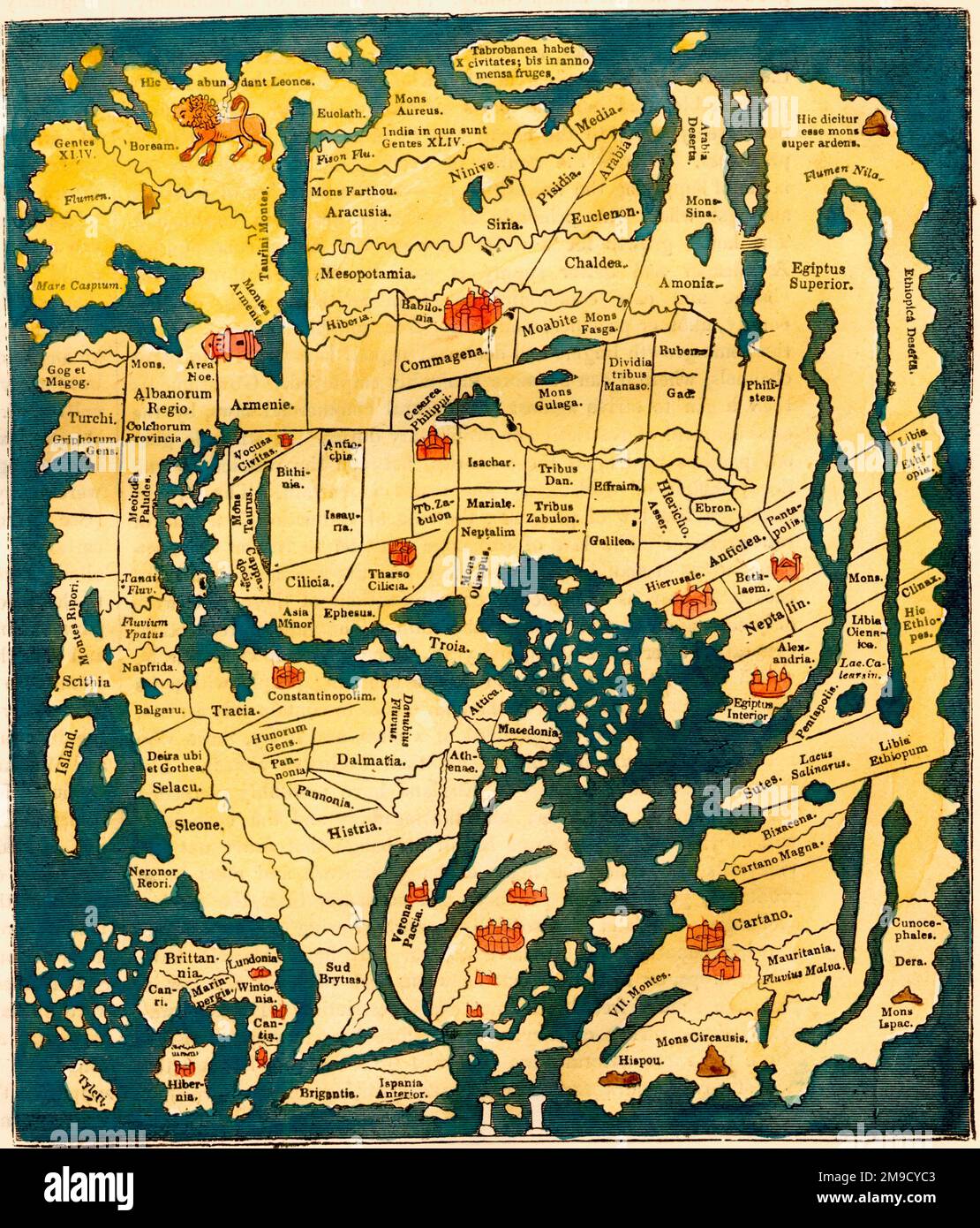 Anglo Saxon Map Of 10 Century World Stock Photo Alamy