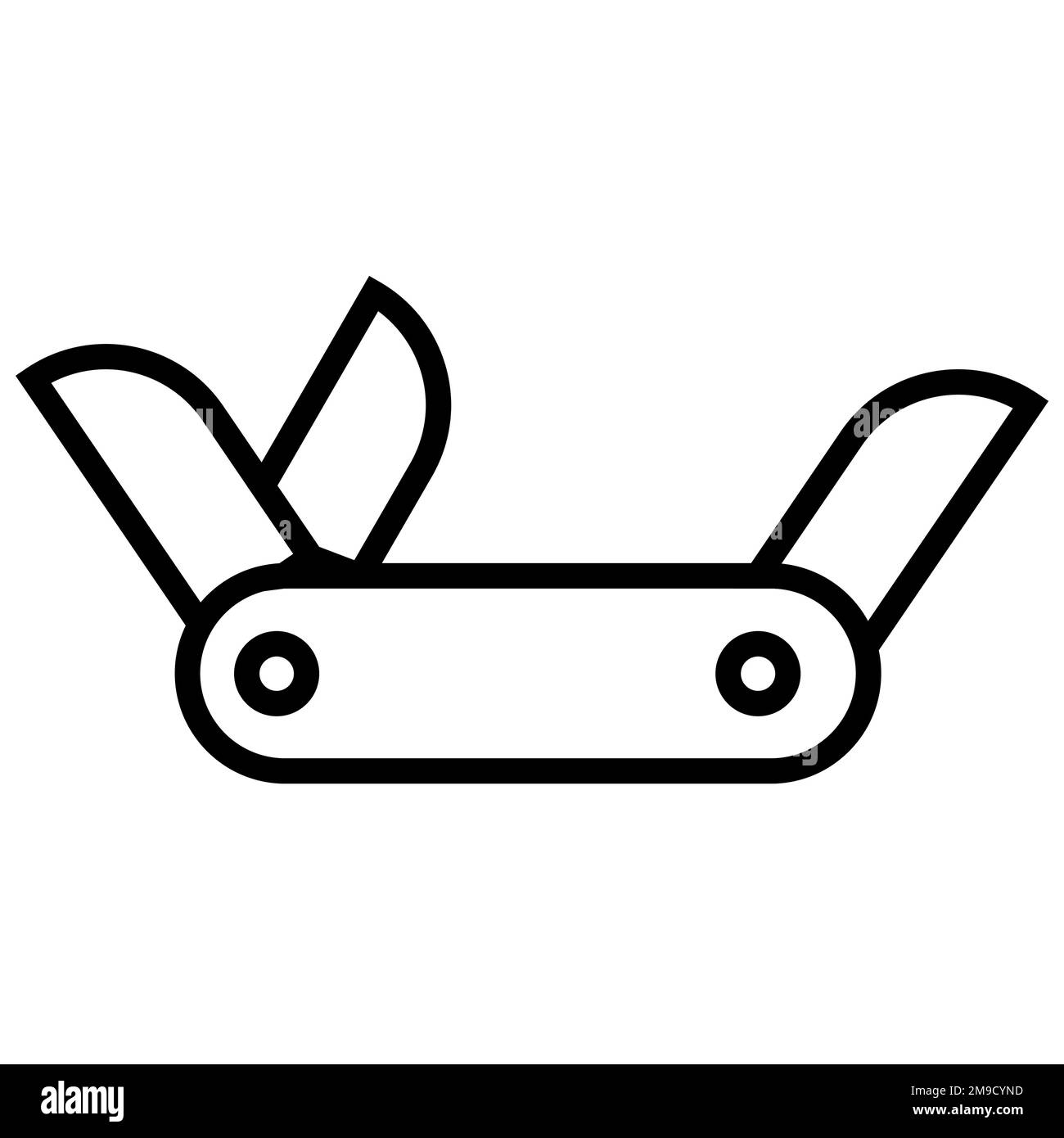 Swiss knife line icon isolated on white background. Black flat thin ...