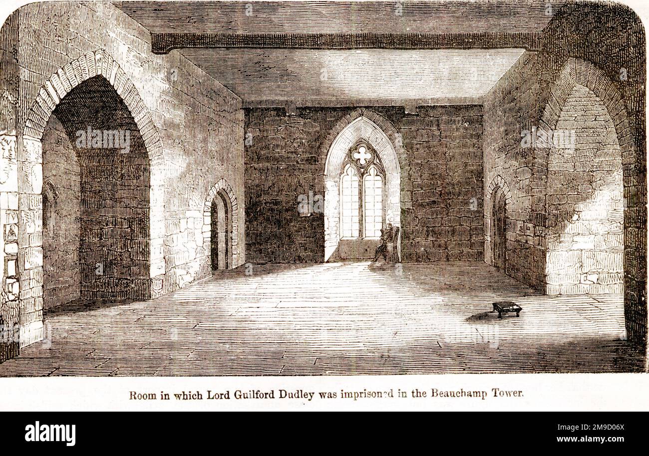 Tower Of London - Room In Which Lord Dudley Imprisoned In Beauchamp Tower Stock Photo