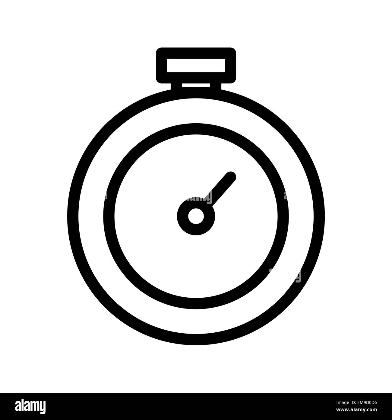 Stopwatch line icon isolated on white background. Black flat thin icon ...