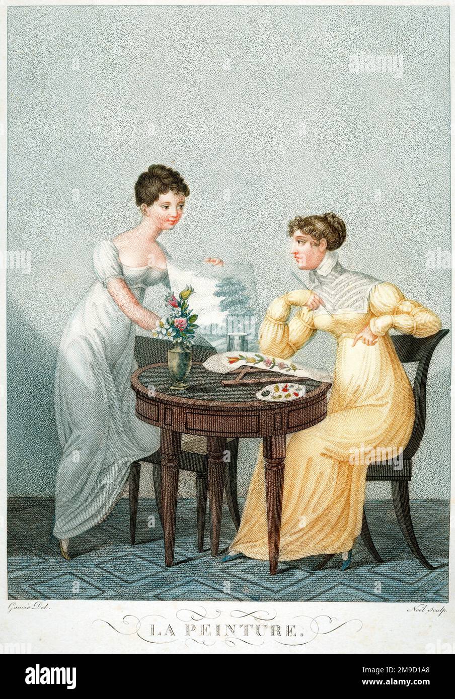 French Ladies Painting Stock Photo