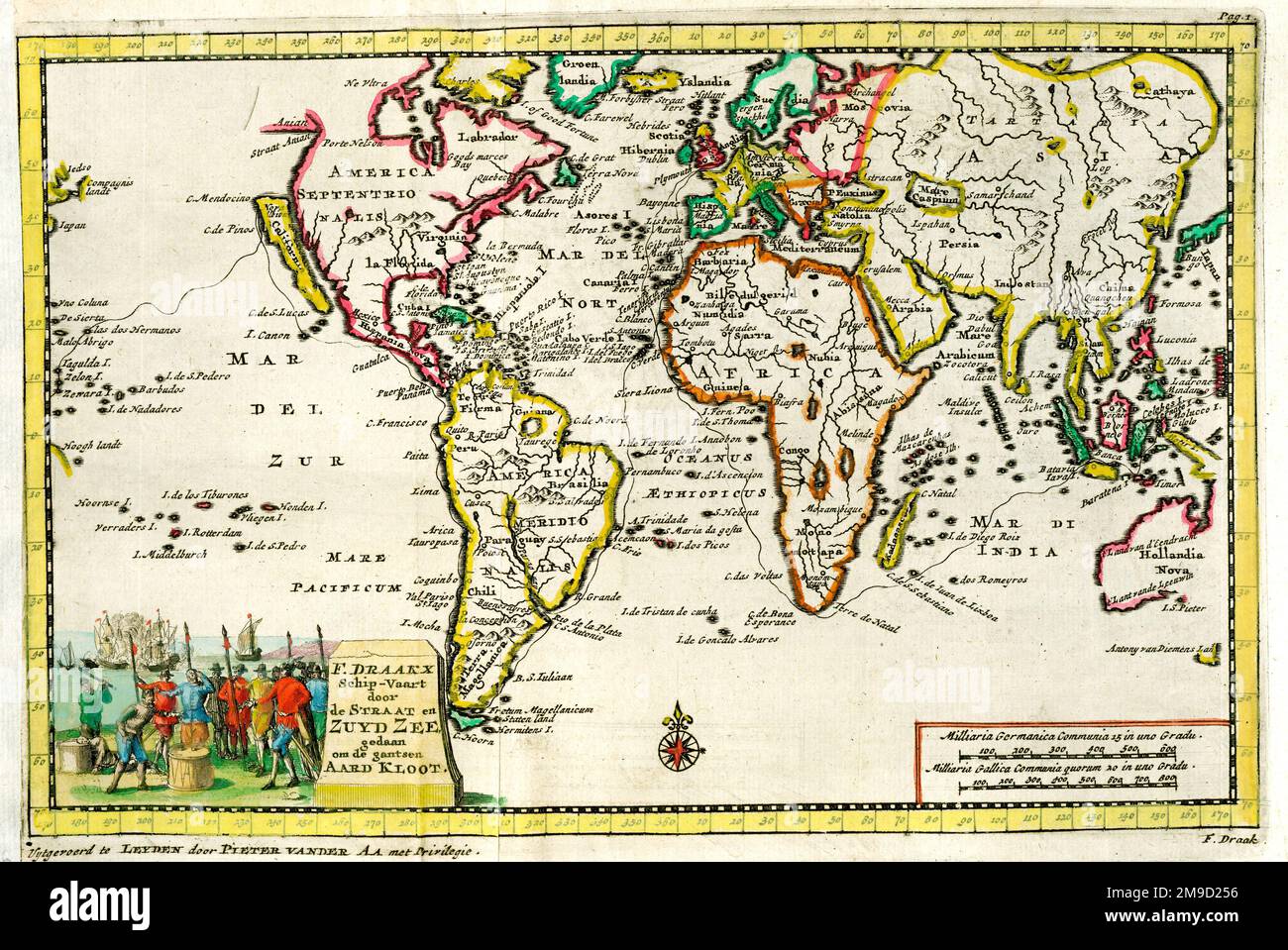 Francis Drakes Journeys Around The World Stock Photo