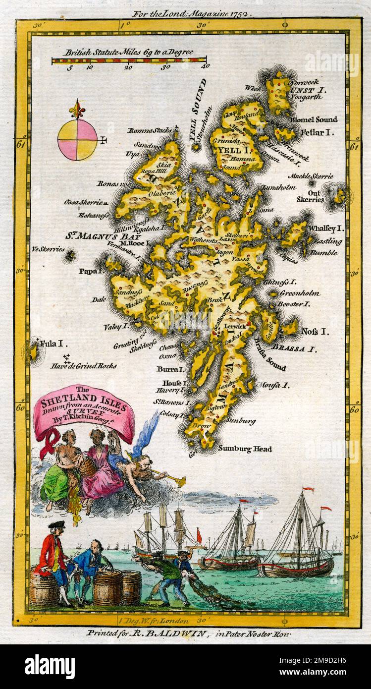 Map Of Shetland Isles Stock Photo Alamy