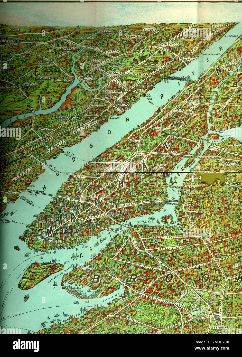 Birds Eye View Of New York, Manhattan Stock Photo - Alamy