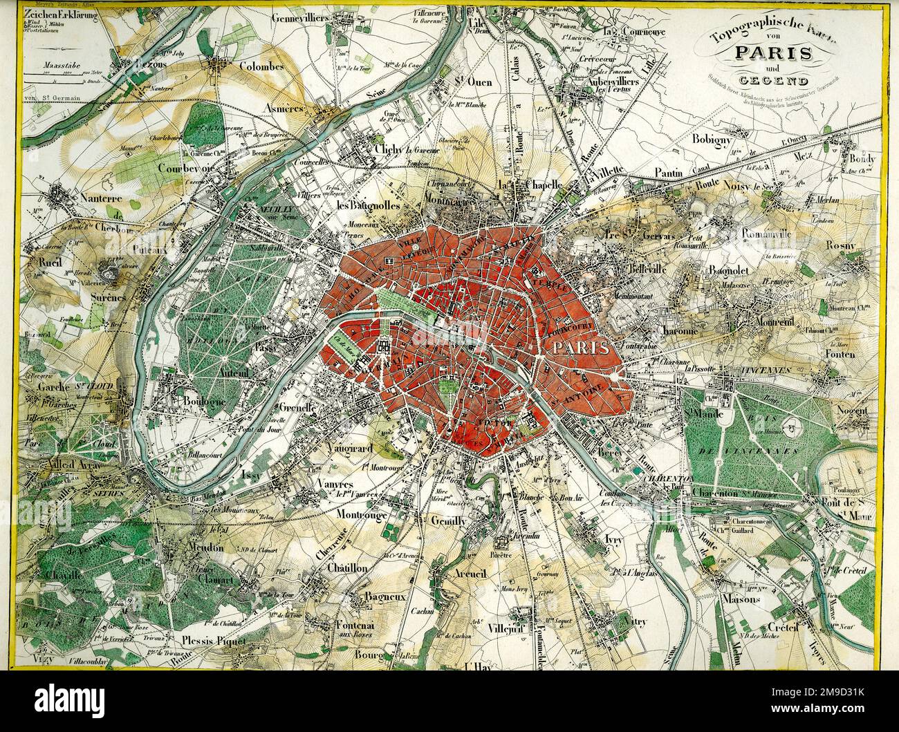 Paris - Topographische Karte Stock Photo