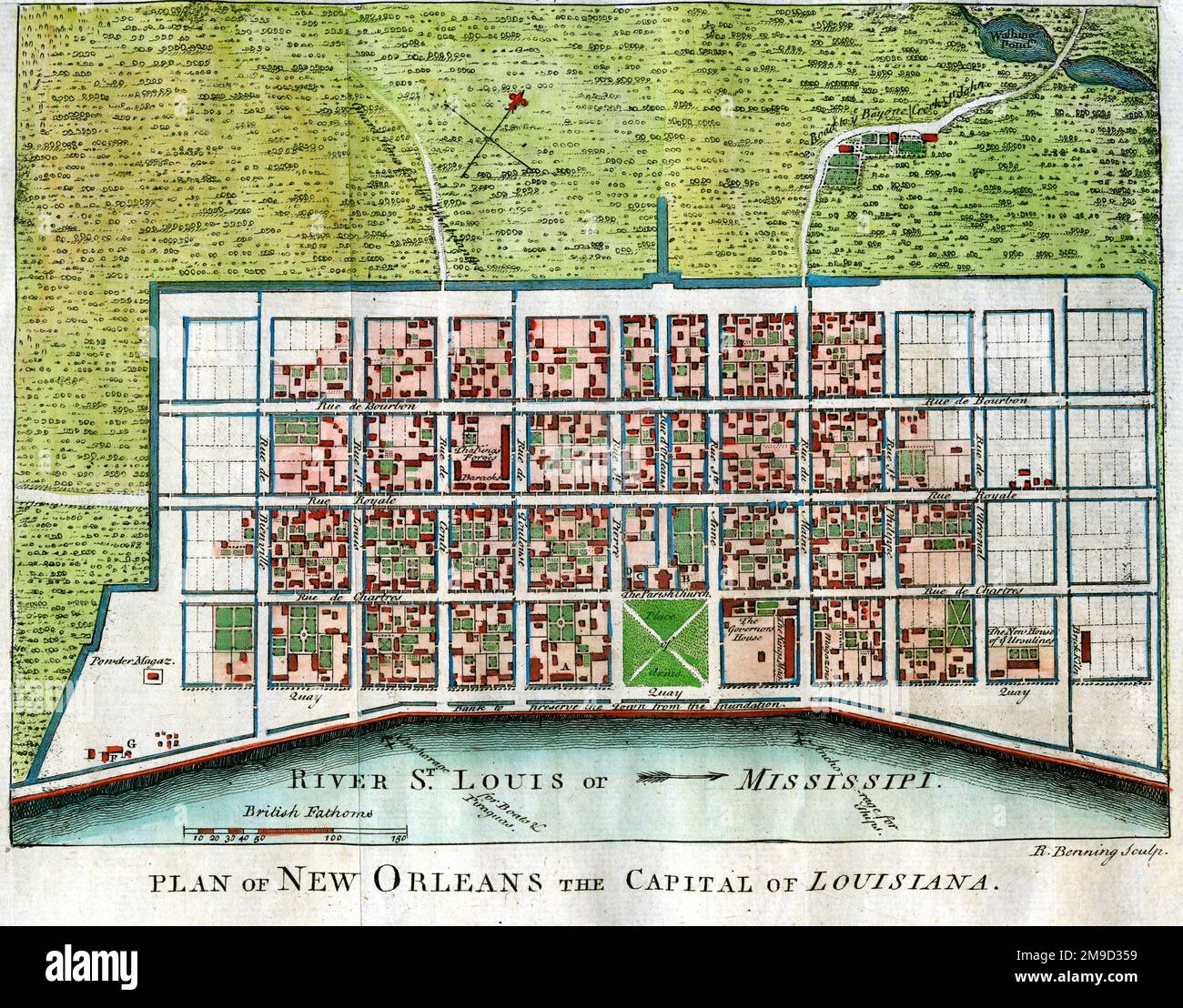 Town Plan Of New Orleans Capital Of Louisiana Stock Photo Alamy