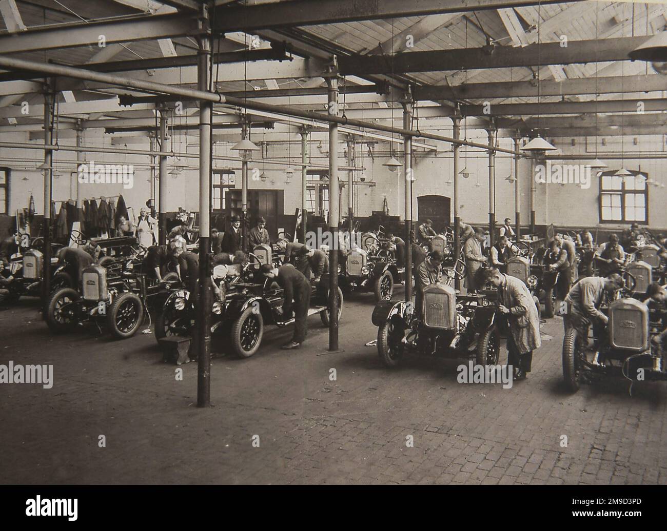 Chassis assembly, the final stage before automobiles are moved to body