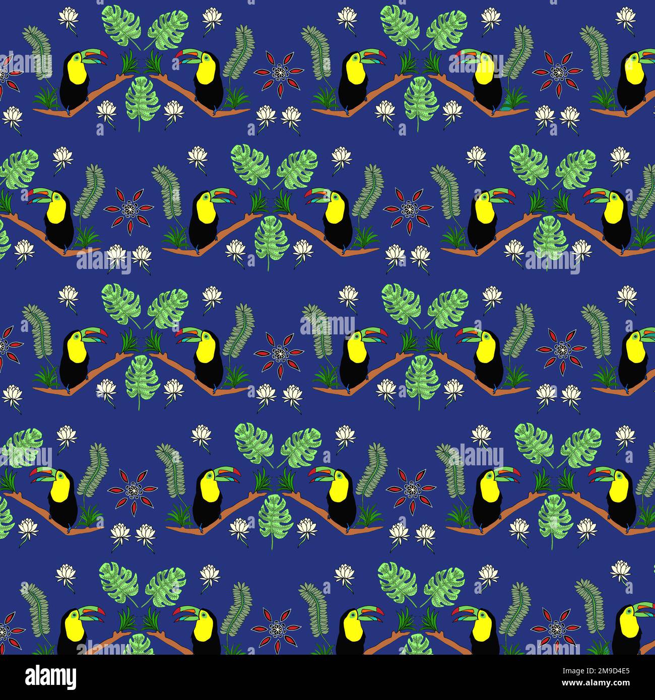 Toucan repeating pattern Stock Photo