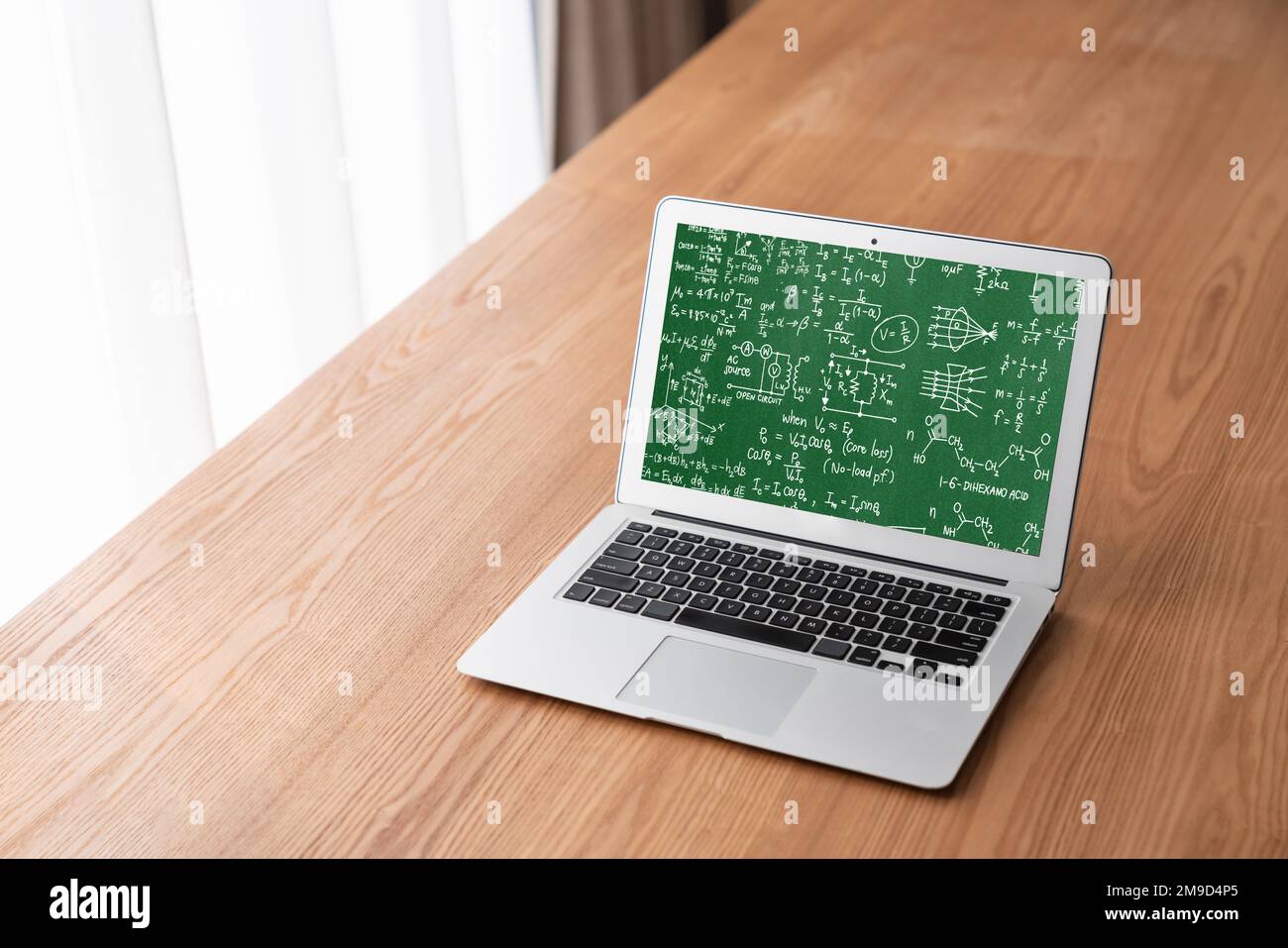 Mathematic equations and modish formula on computer screen showing ...