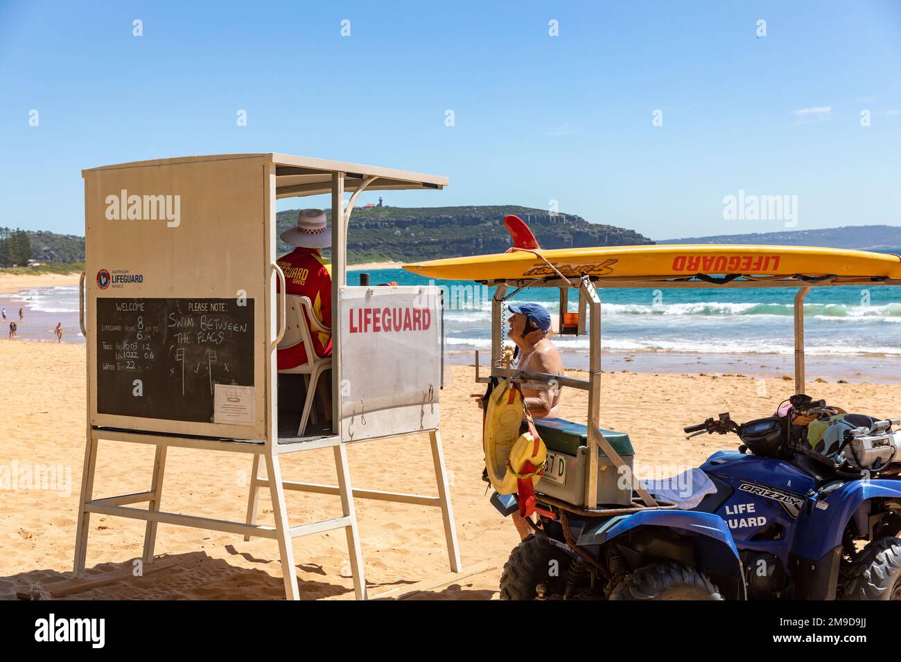 Australian lifeguard service surf rescue at Palm Beach Sydney in summer
