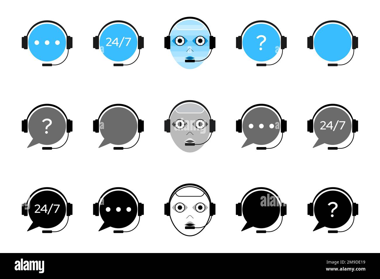 Modern Artificial intelligence robot symbol icon. Vector illustration Stock Vector