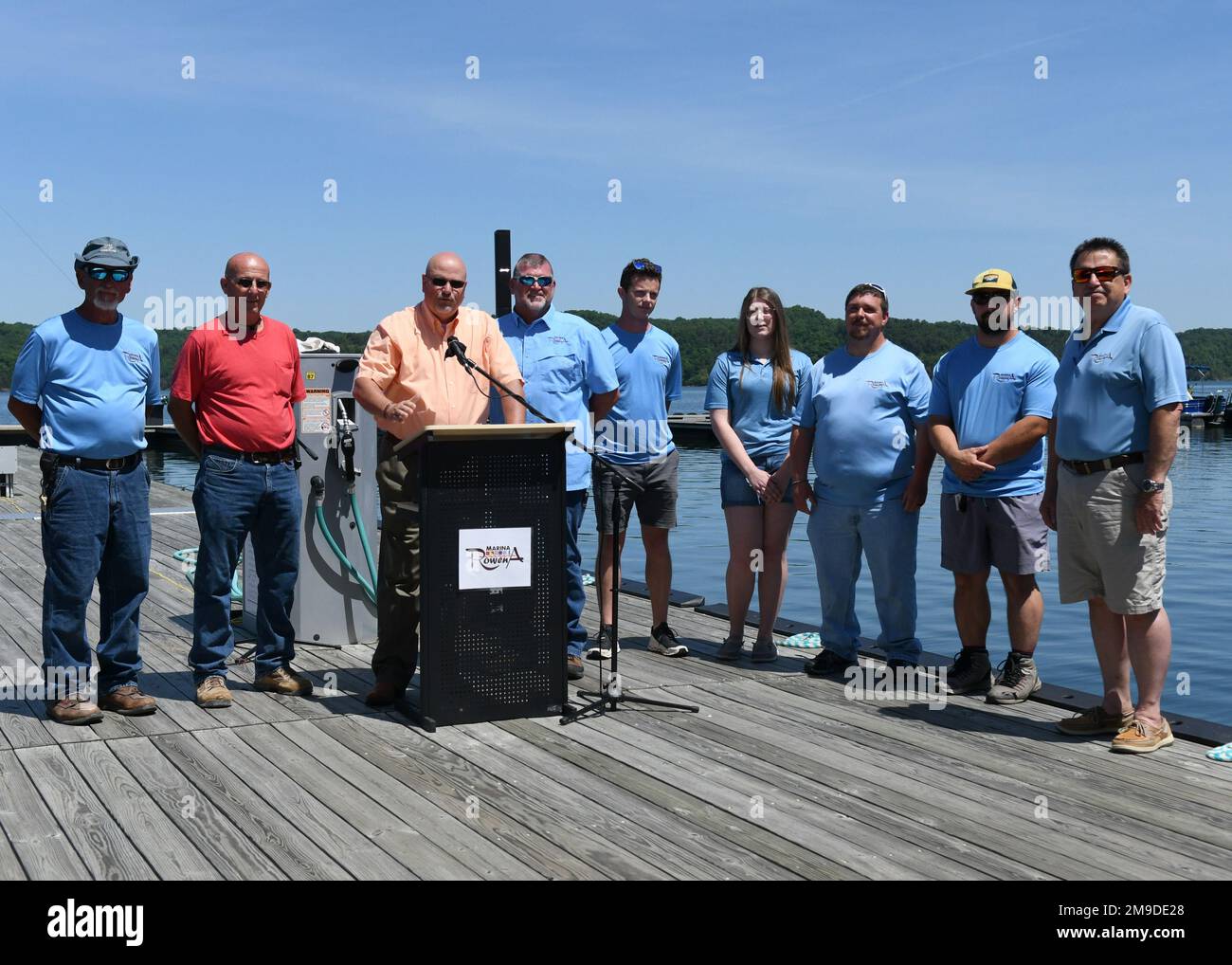 Tom Allen, MarinaRowena coowner, shares with the audience some of the