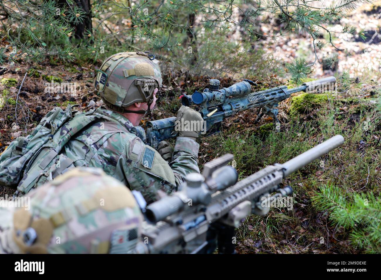 A U S Army Sniper Assigned To The 1st Battalion 8th Infantry Regiment