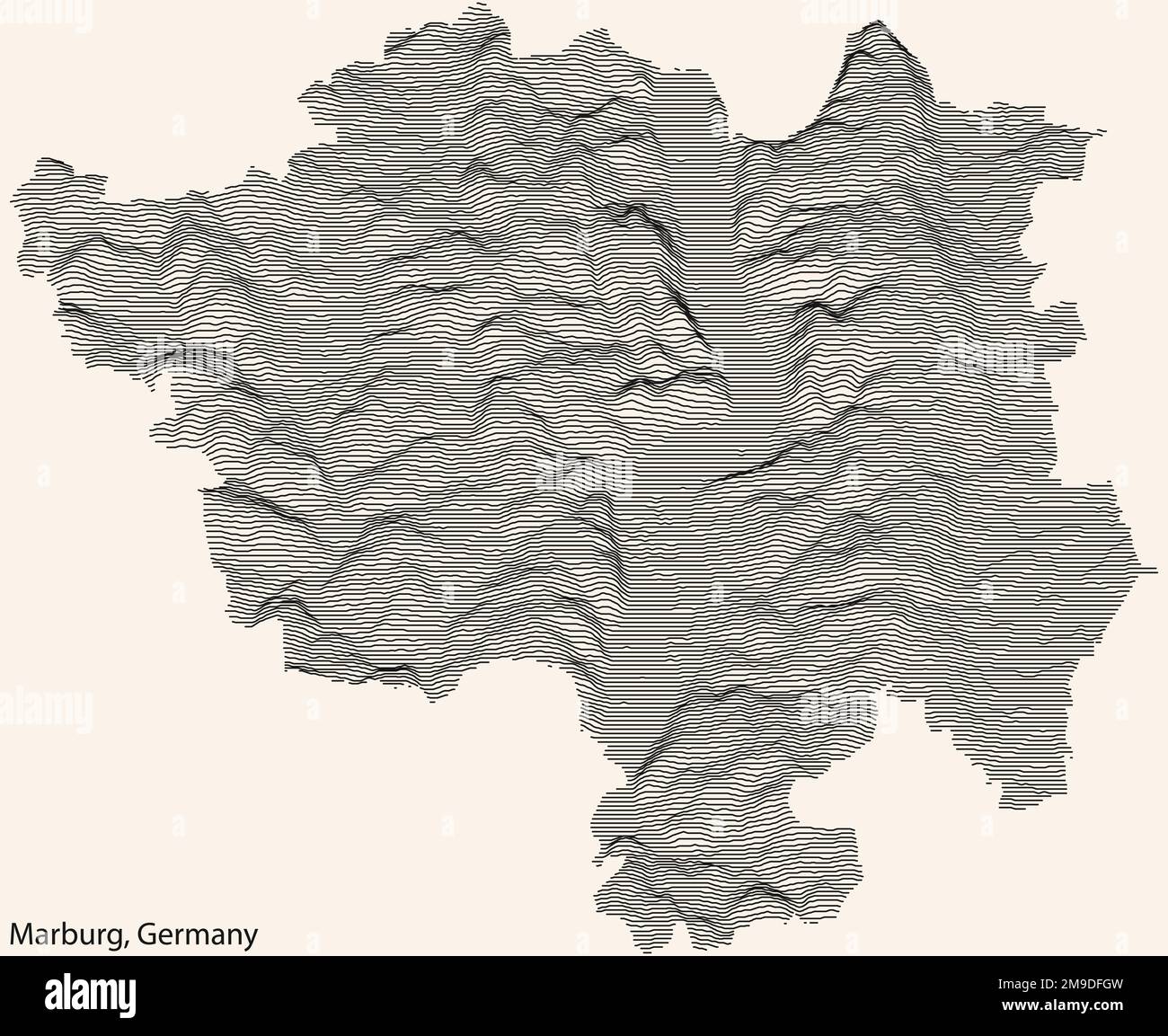 Topographic relief map of MARBURG, GERMANY Stock Vector Image & Art Alamy