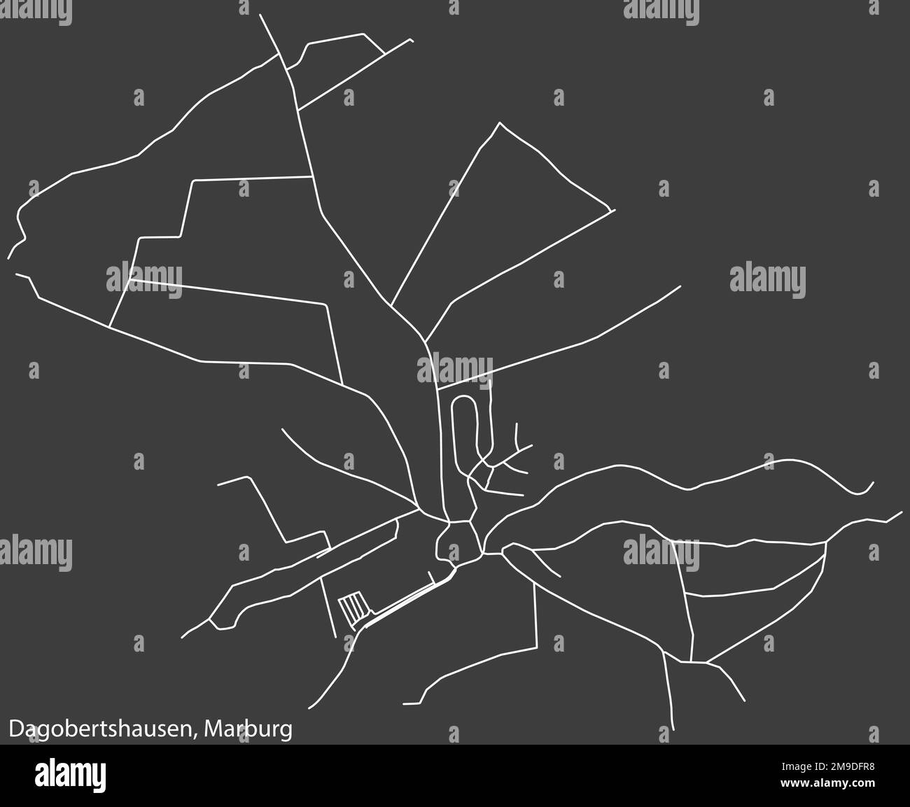 Street roads map of the DAGOBERTSHAUSEN DISTRICT, MARBURG Stock Vector ...