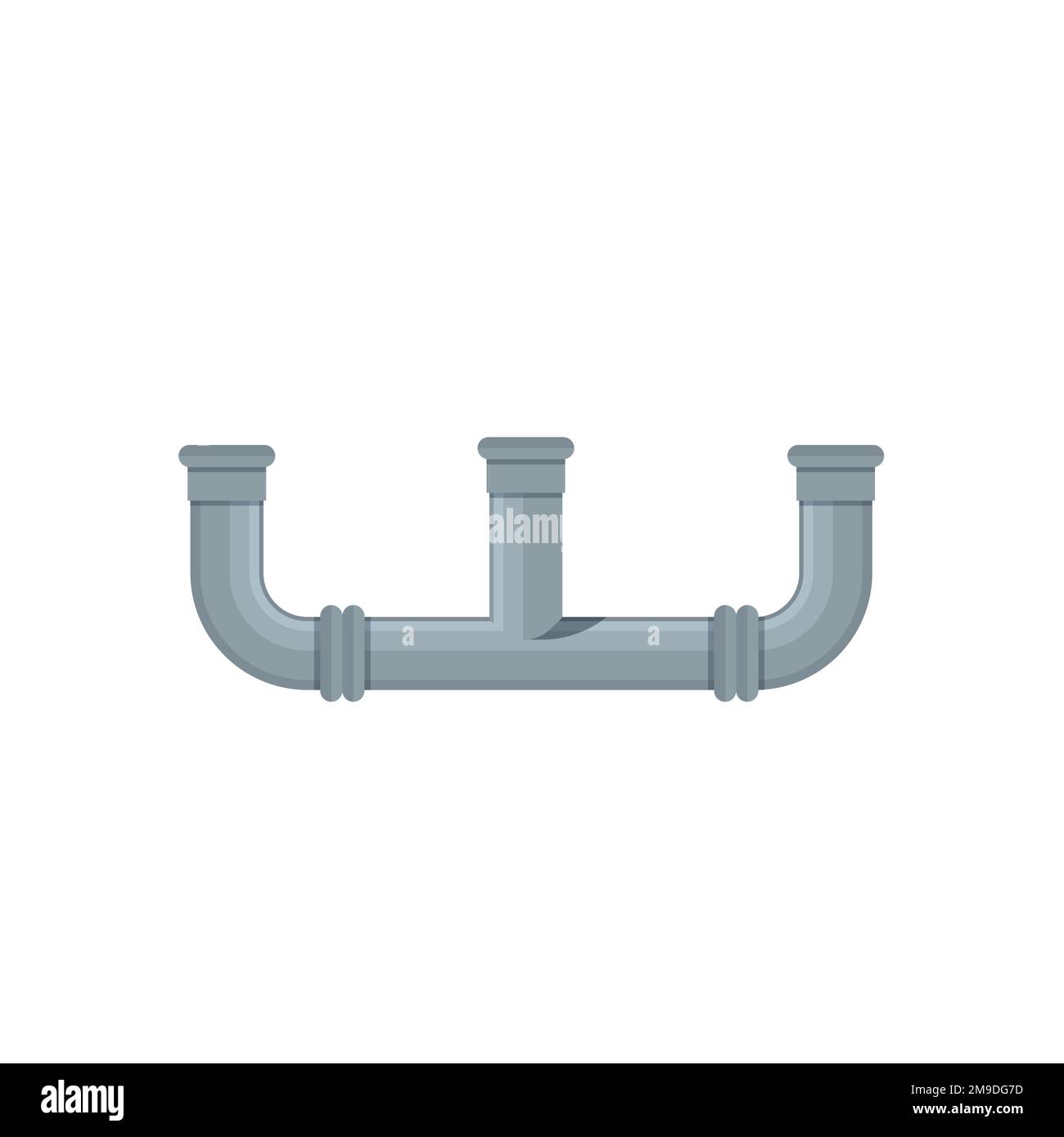 Vector details ware pipes system in flat style. Collection of water