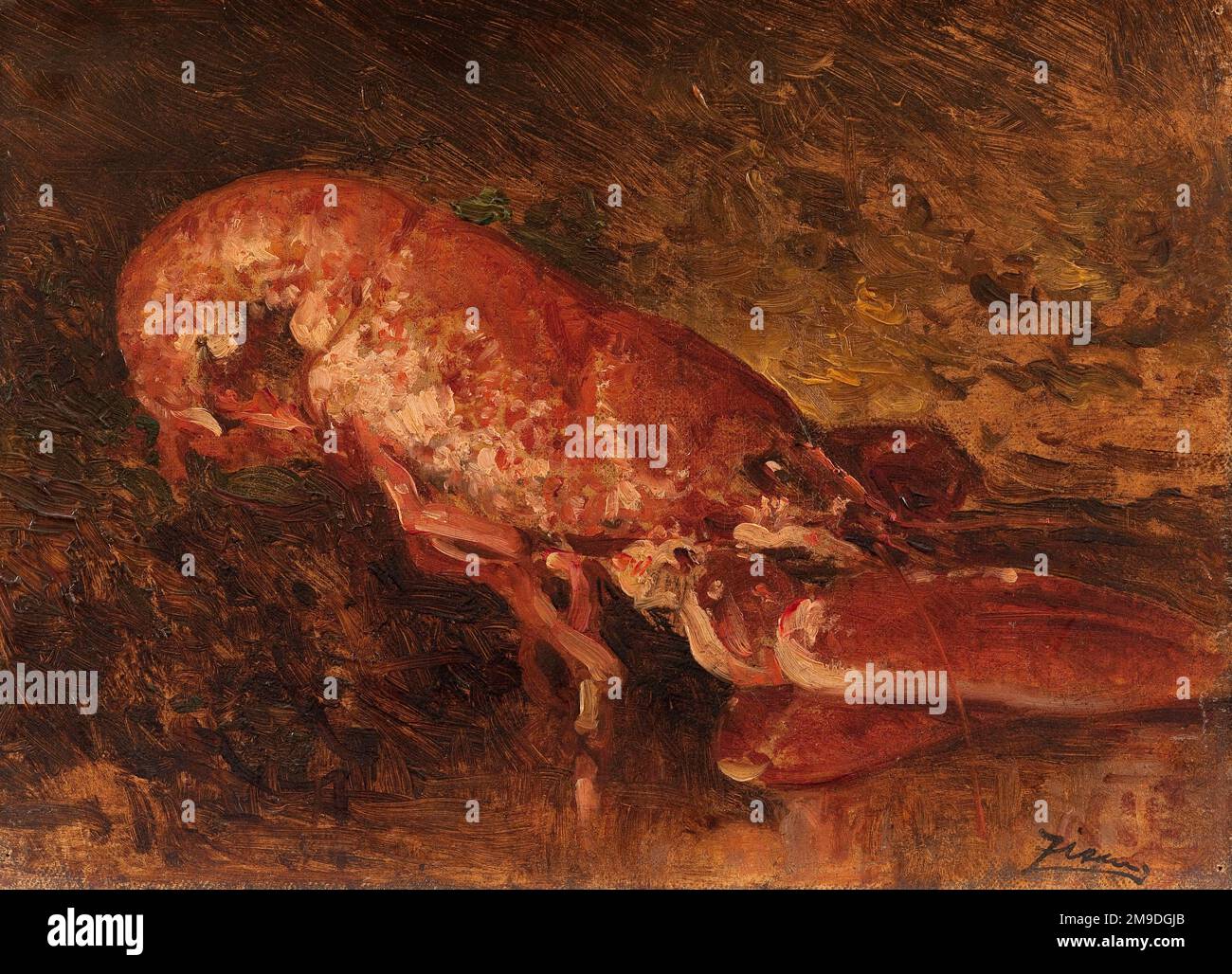 Felix Ziem (1821-1911). 'Nature morte au homard'. Huile sur toile. Musée des Beaux-Arts de la Ville de Paris, Petit Palais. Stock Photo