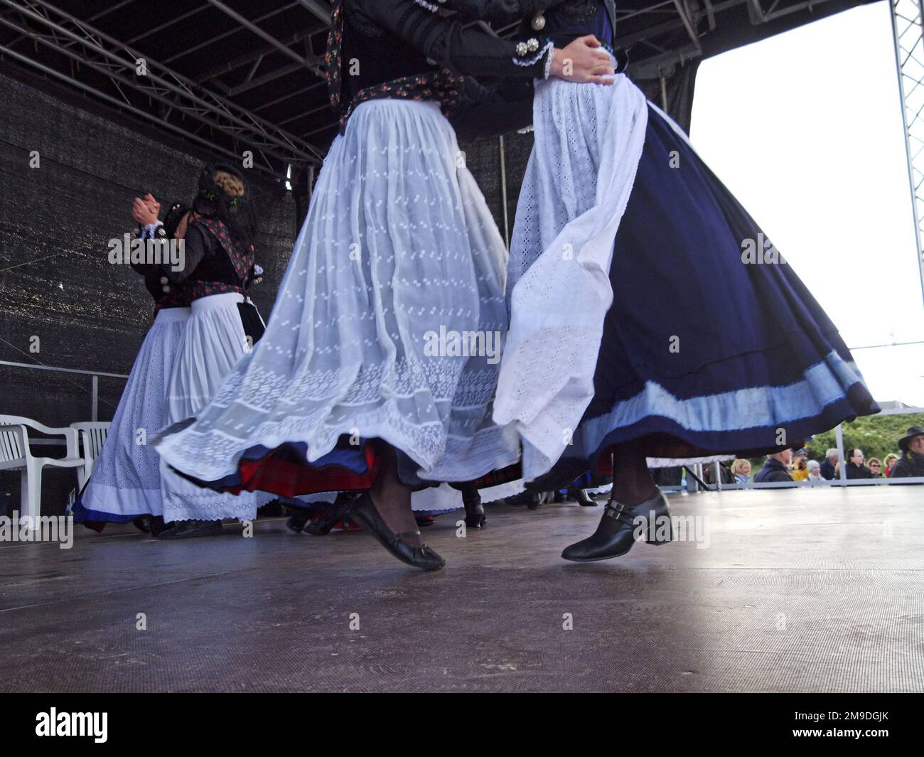 Dancers in Frisian Costumes at midsummer festival on Amrum, North Frisian Islands, Germany Stock Photo