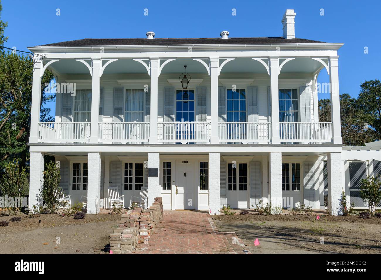 NEW ORLEANS, LA, USA - JANUARY 15, 2023: Front of George Washington Cable house, a National Historic Landmark in the Garden District Stock Photo