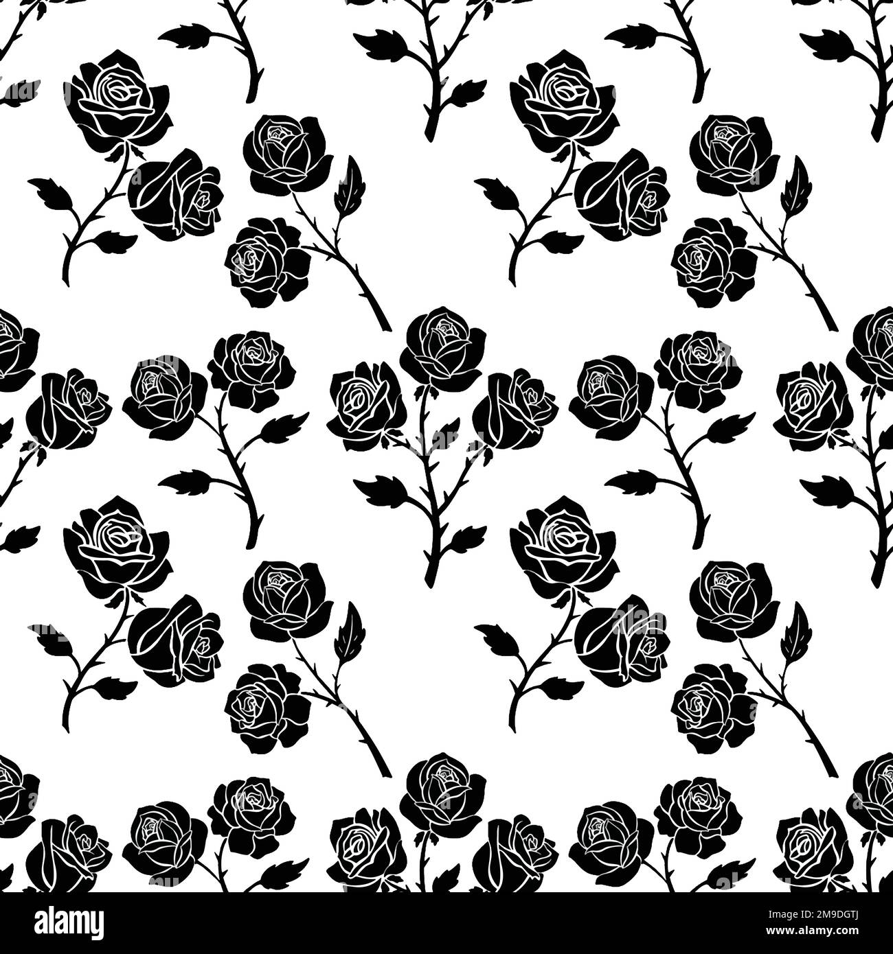 Repeating Pattern Roses Seamless Repeating Pattern Graphic Tattoo Style Roses Flowers Stock ...