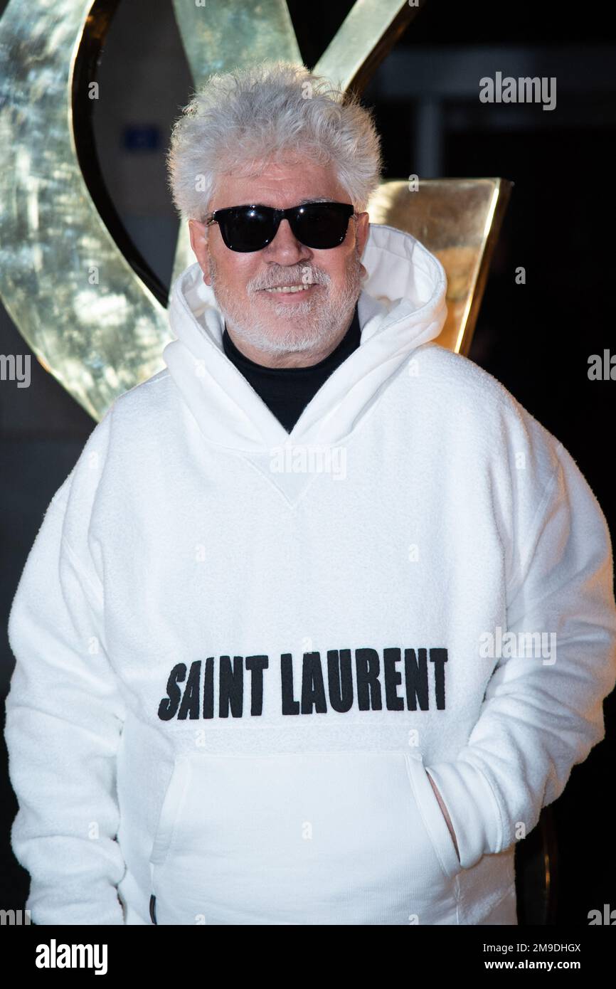 Pedro Almodovar attending the Saint Laurent Menswear Fall-Winter 2023-2024  show as part of Paris Fashion Week in Paris, France on January 17, 2023.  Photo by Aurore Marechal/ABACAPRESS.COM Stock Photo - Alamy