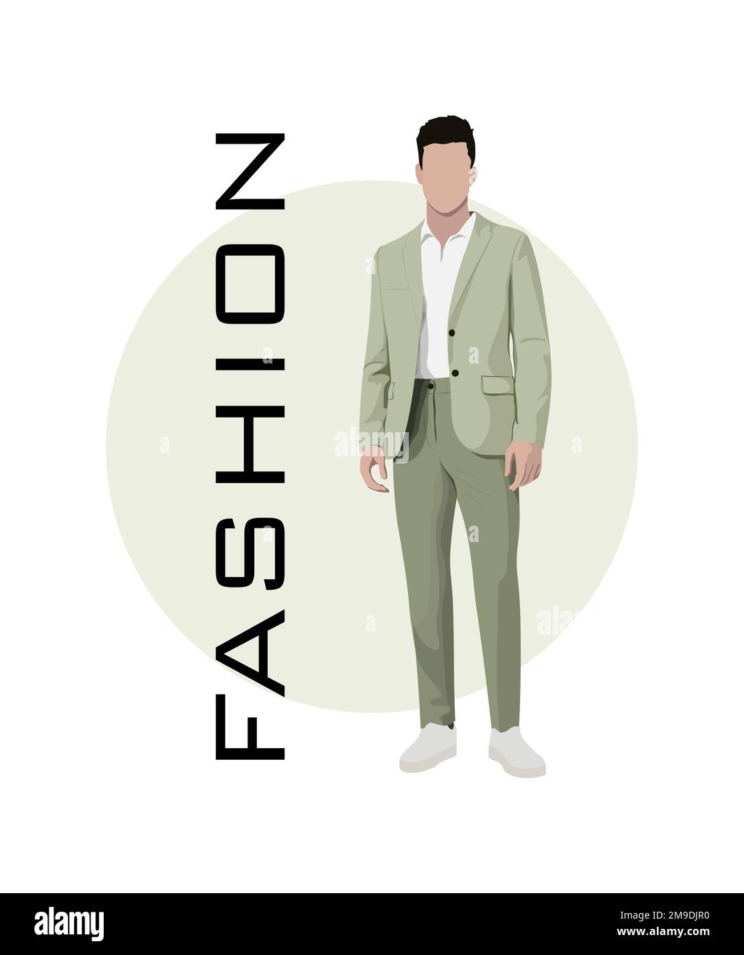 Stylish man in a flat style on an interesting and stylish background ...
