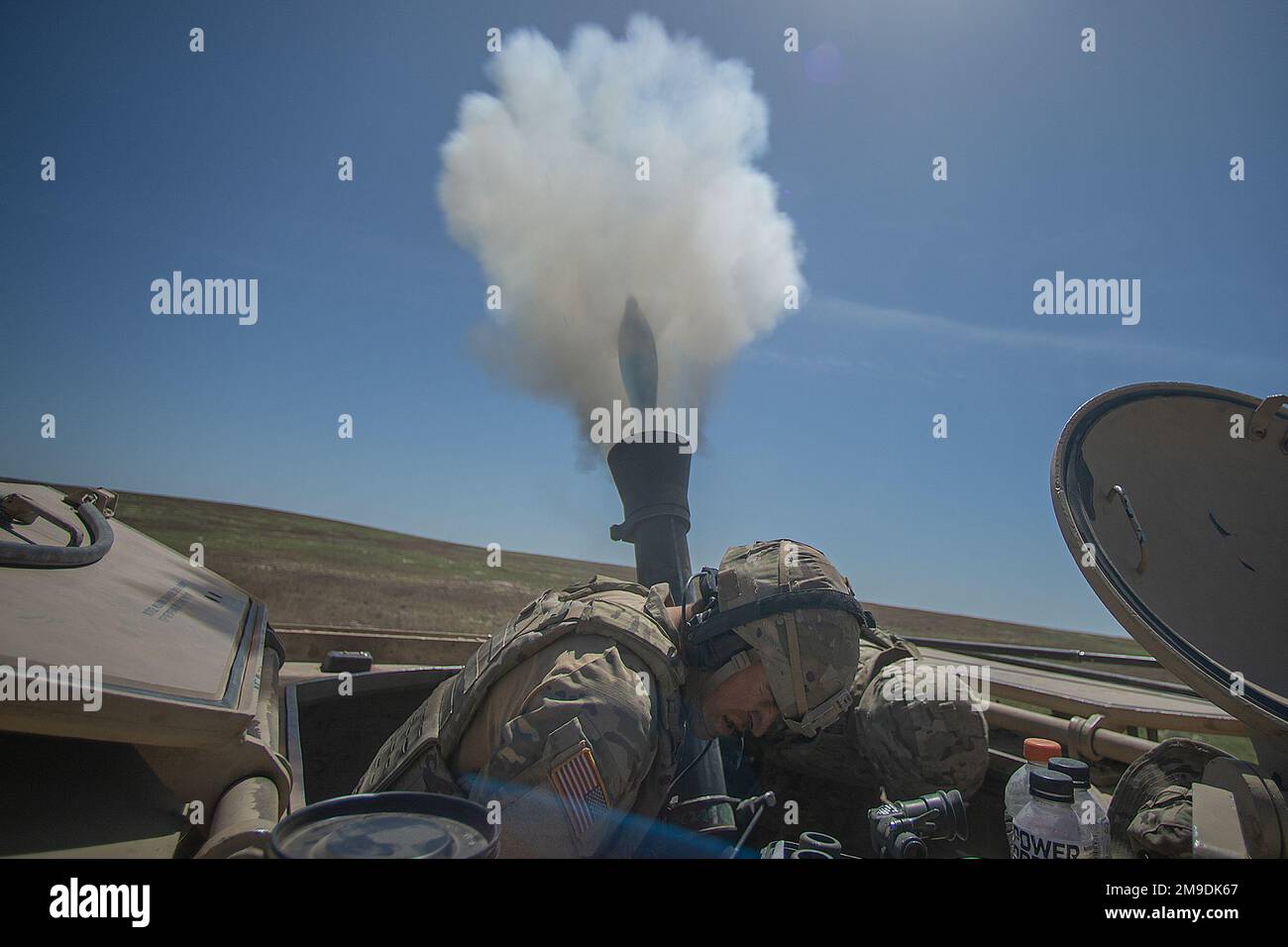 The Idaho Army National Guard’s Mortar Platoon, HHC, 2116th Combined Arms Battalion sharpen