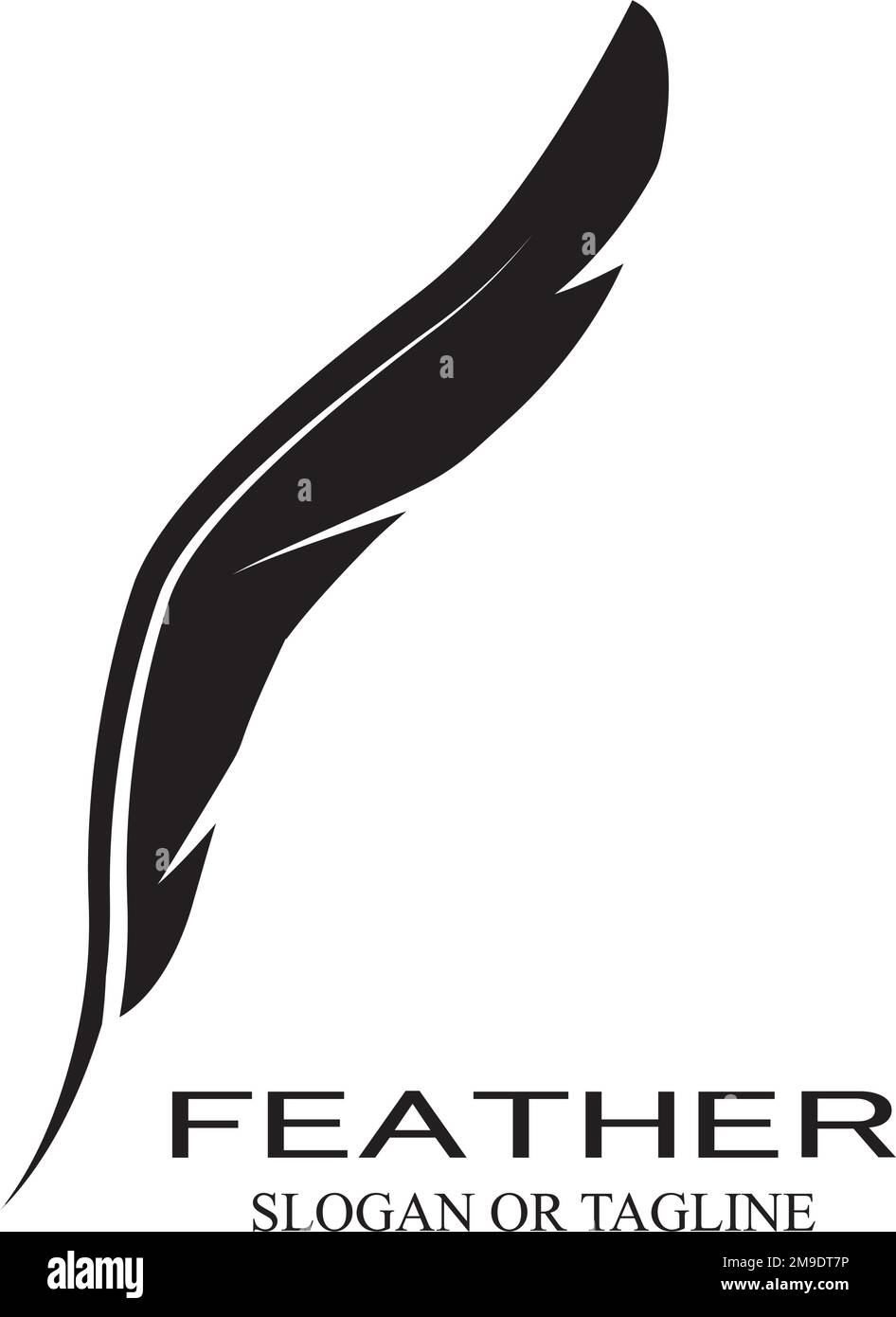 feather pen icon logo illustration design Stock Vector