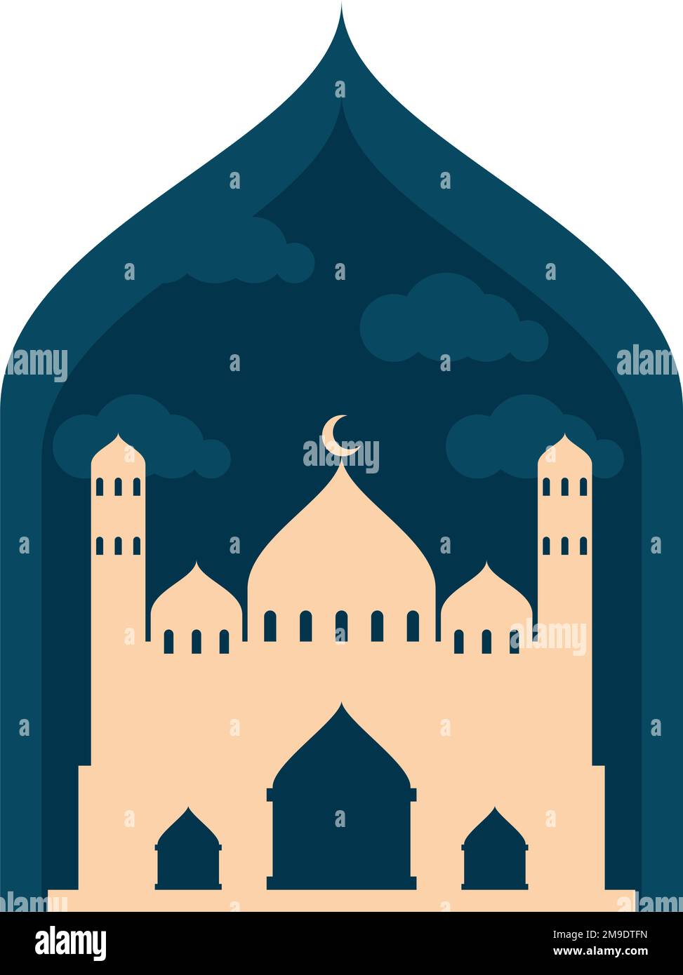 muslim mosque night scene Stock Vector Image & Art - Alamy
