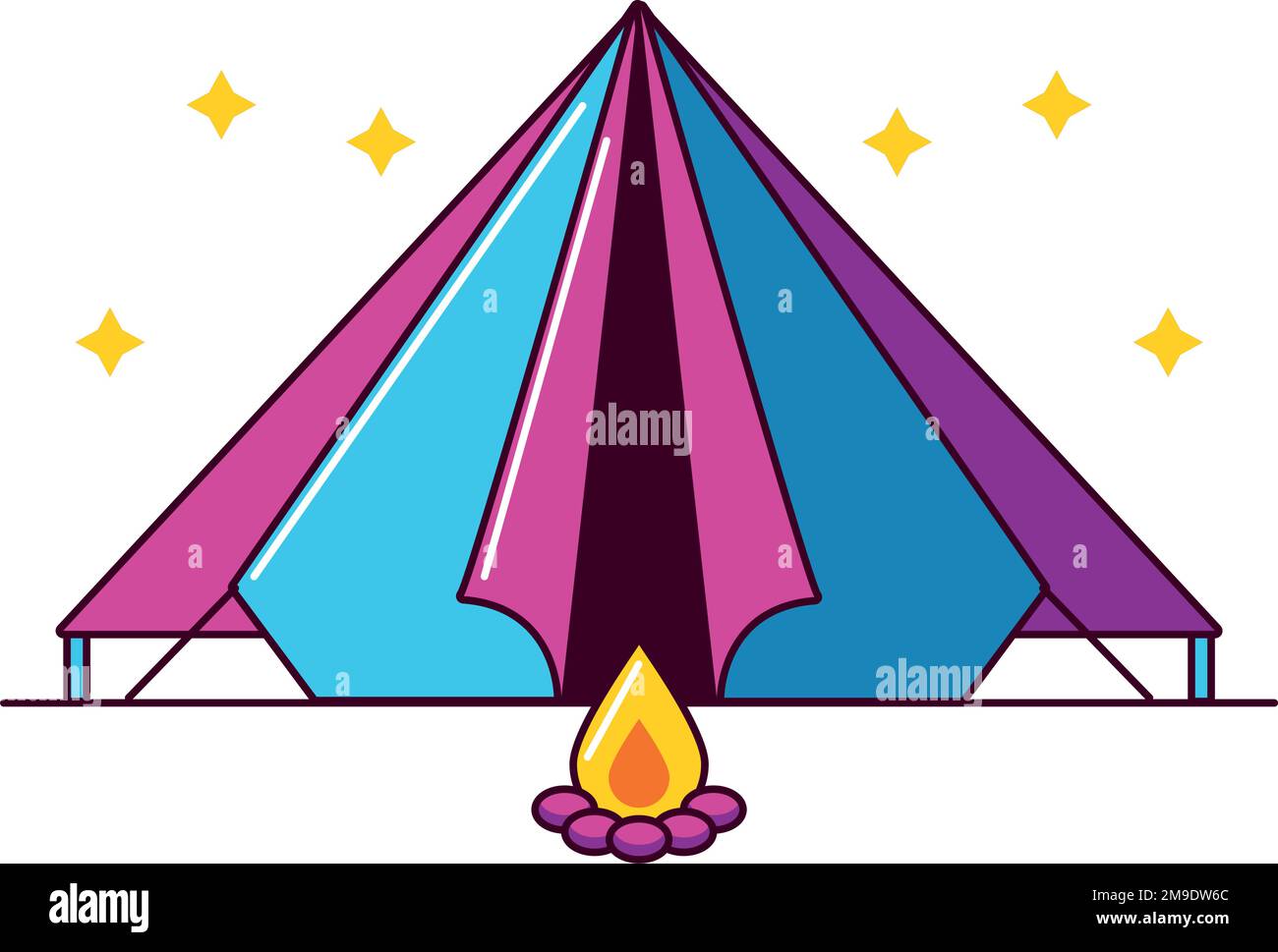 tent and campfire Stock Vector Image & Art - Alamy