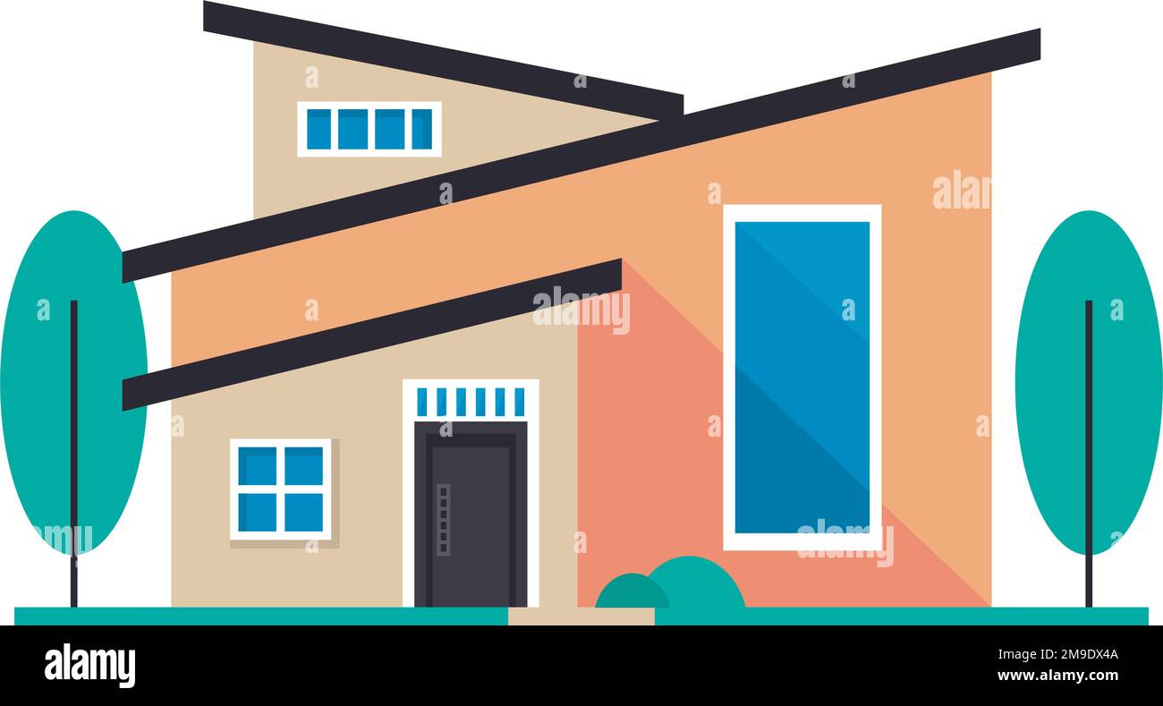 beige and orange house facade Stock Vector Image & Art - Alamy