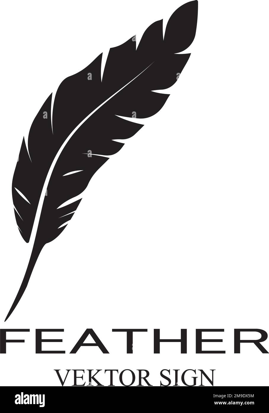 feather pen icon logo illustration design Stock Vector