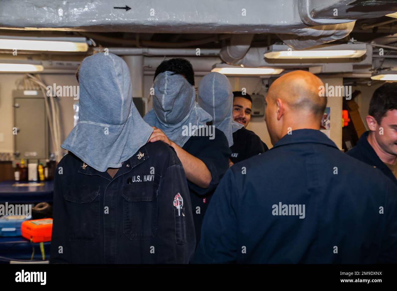 PHILIPPINE SEA (May 18, 2022) Sailors practice egressing out from ...