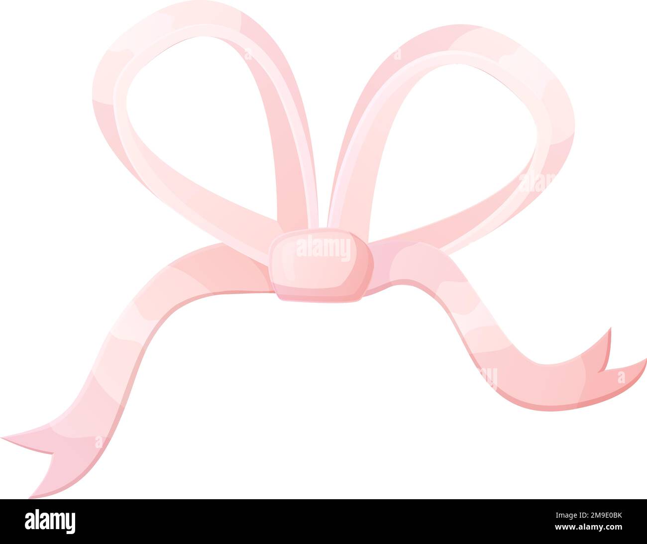 Pink ribbon bow. Romantic decoration element Stock Vector Image & Art ...