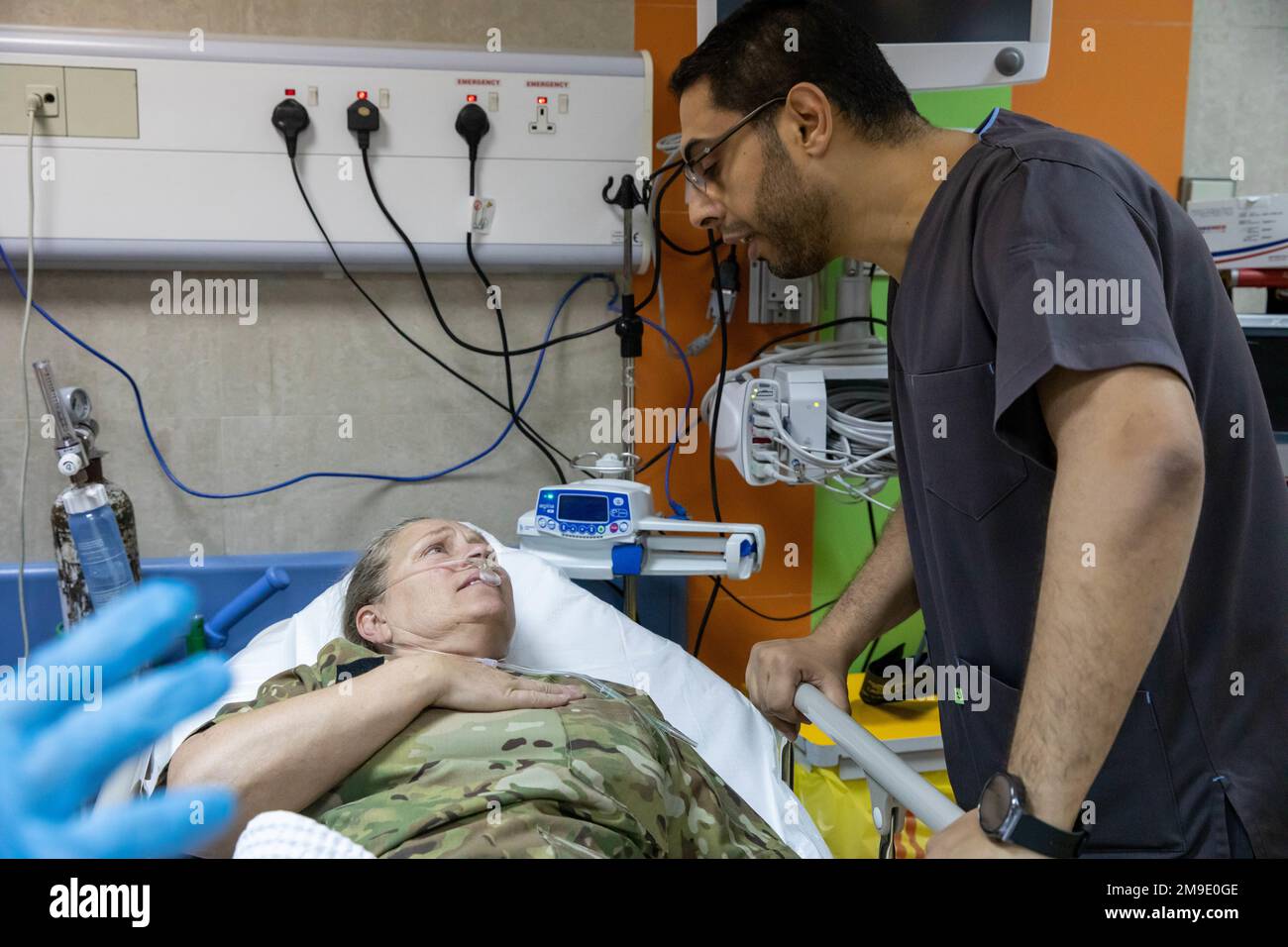 KUWAIT CITY Al Adan Hospital’s medical staff analyzes U.S. Army Maj