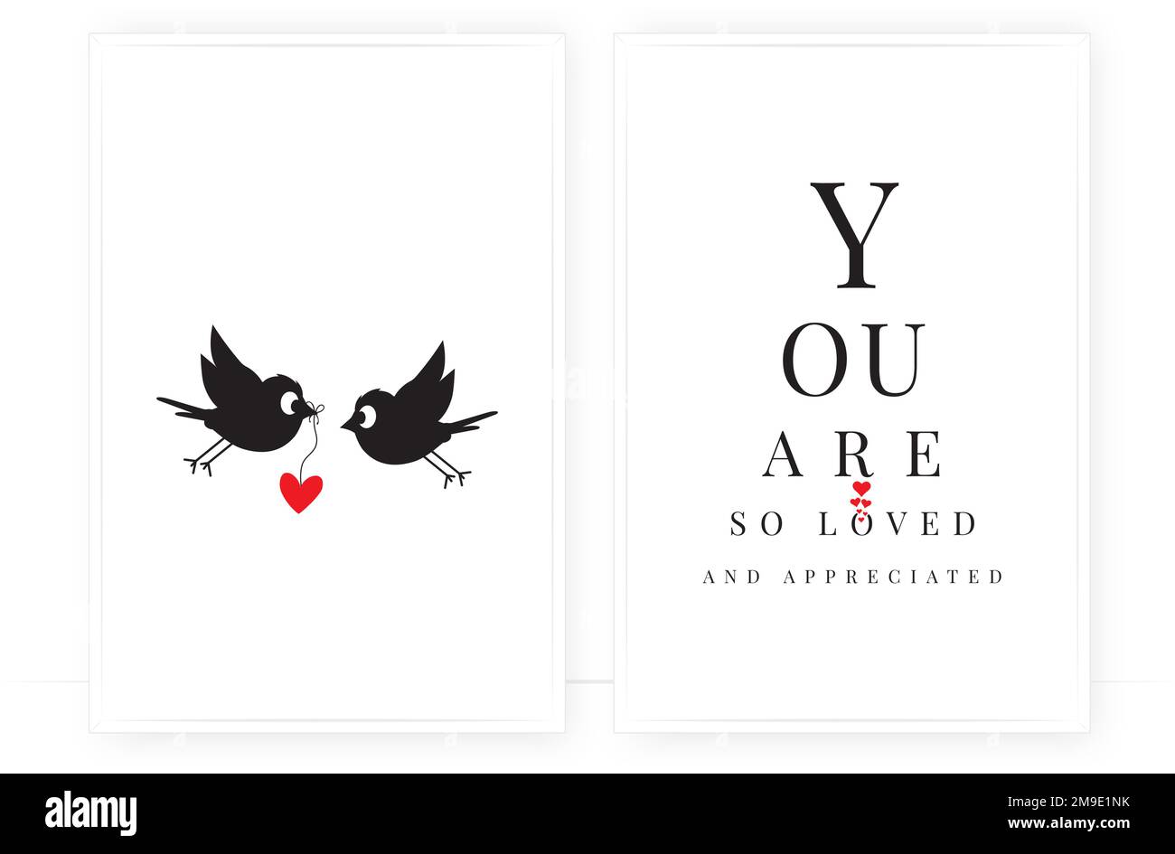 You are so loved and appreciated, vector. Minimalist poster design in