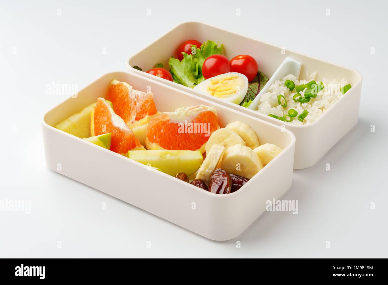 Withe Lunch Box Lunch boxes with healthy food isolated on white Stock Photo - Alamy